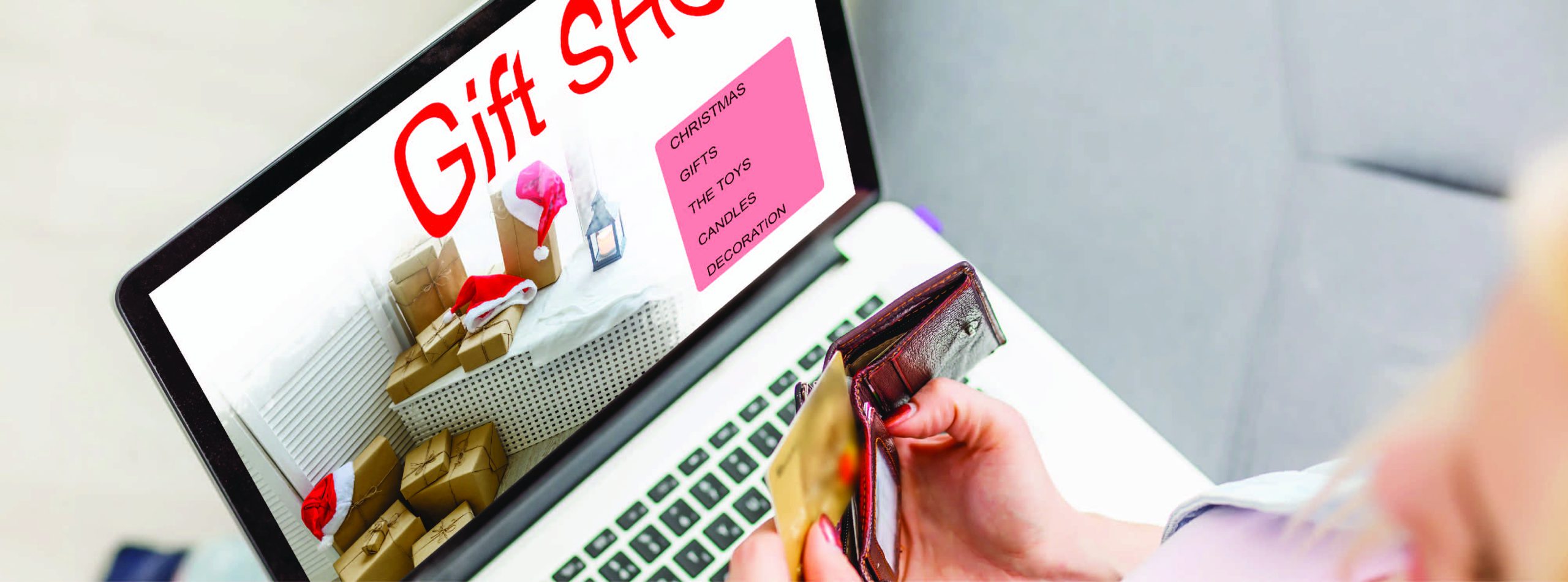 online shopping on computer with credit card