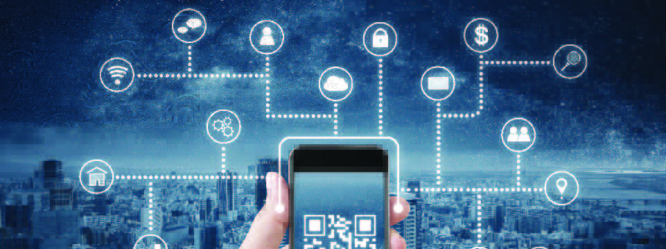QR code on cell phone.