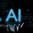 AI logo glowing inside palm of hand.